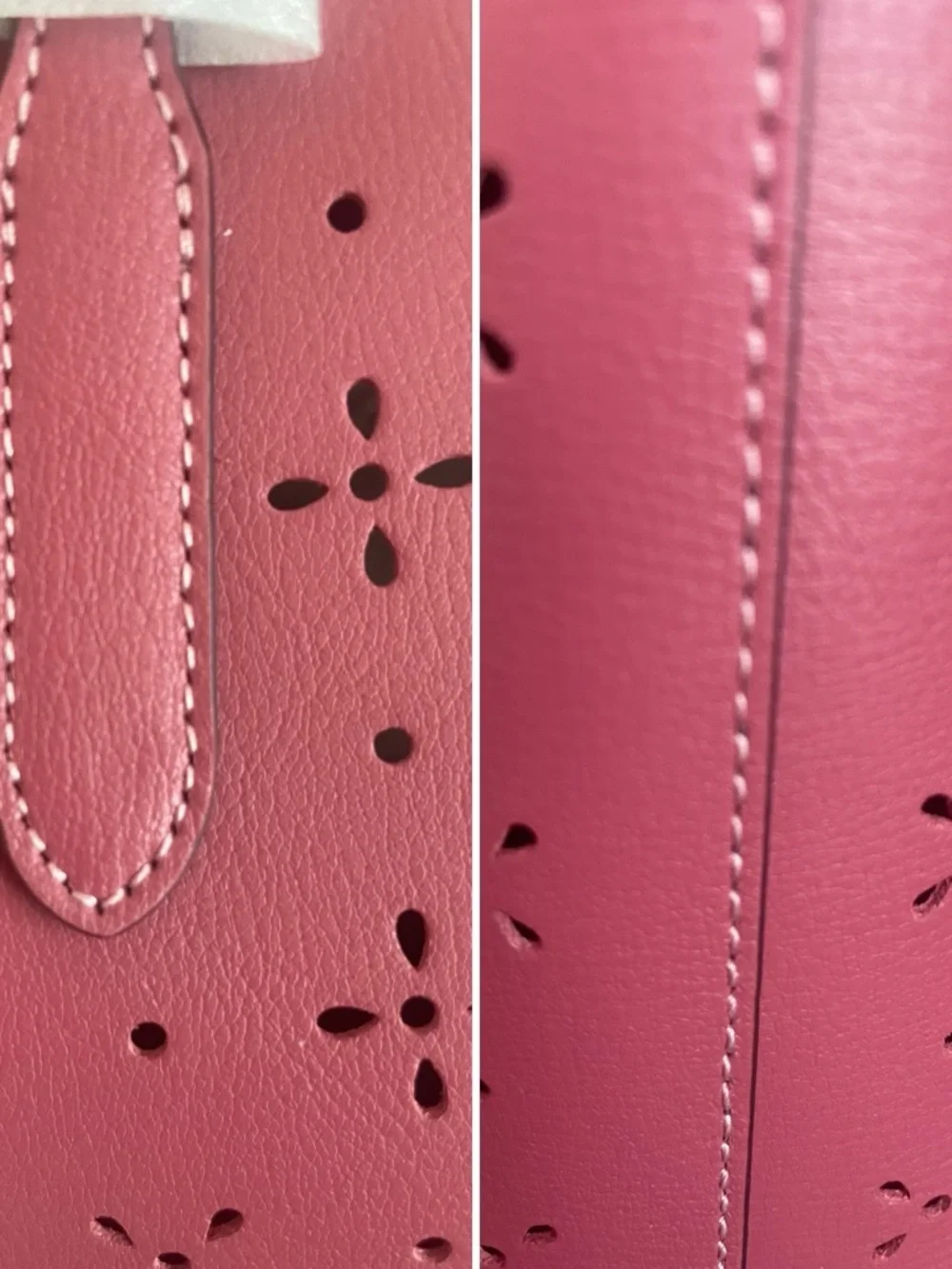 Coach Rose-Red Laser Cut Scalloped Edge Mini City Tote - Picture 12 of 16